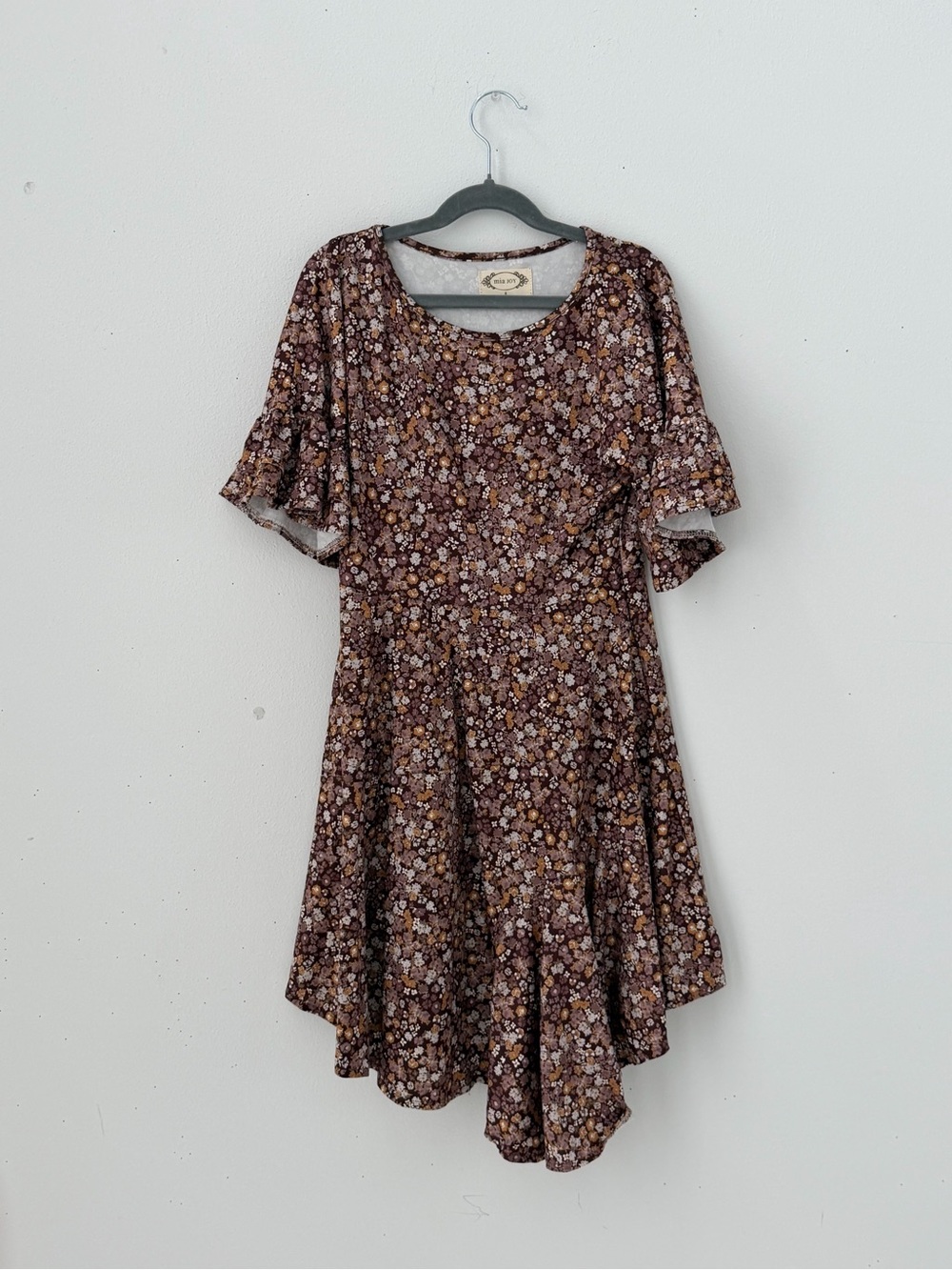 Joyfolie Brown Floral Casual Dress